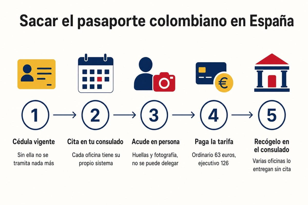 Sacar el pasaporte colombiano en España