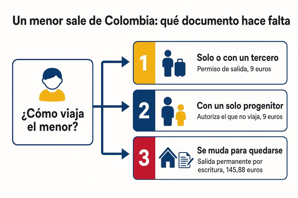 Un menor sale de Colombia: qué documento hace falta