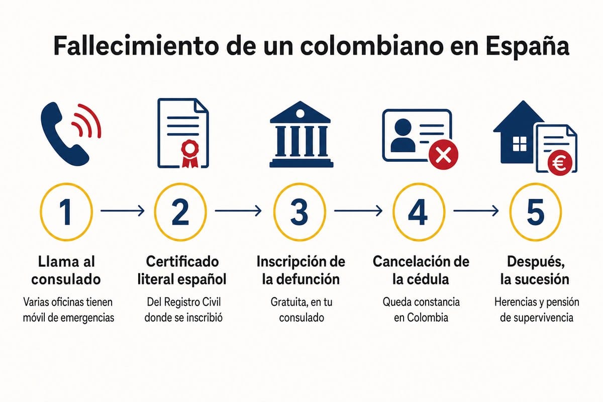 Fallecimiento de un colombiano en España