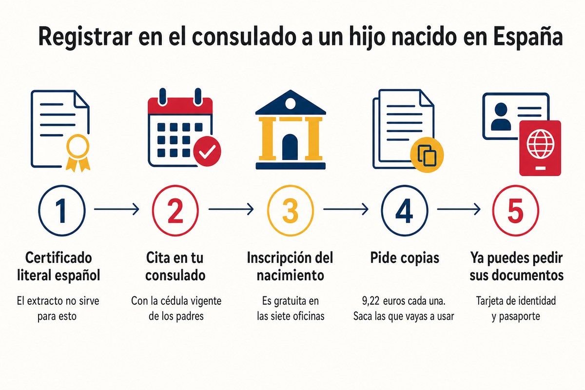 Registrar en el consulado a un hijo nacido en España